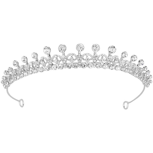 Hapdoo Tiaras for Women, Elegant Princess Crown, Lightweight Small Tiara for Girls, Prom Queen Silver Tiara, Birthday Brid...