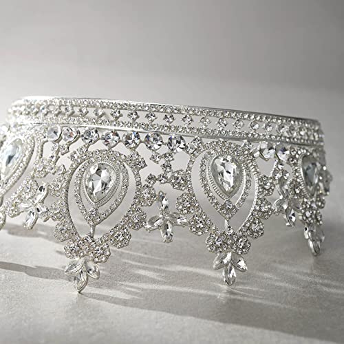 SWEETV Queen Crown for Women,Wedding Tiara for Bride,Princess Tiara,Quinceanera Pageant Crown Diadem