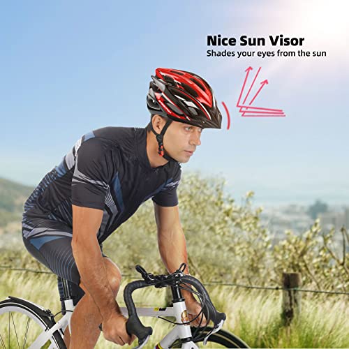 Basecamp Bike Helmet for Women Men with LED Safety Light Removable Sun Visor Lightweight Bicycle Helmet Adjustable Breatha...