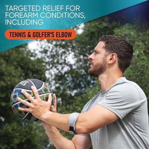 PhysFlex 2-Pack Elbow Brace for Men & Women, Adjustable Tennis & Golfer's Elbow Support Strap for Tendonitis Pain Relief -...