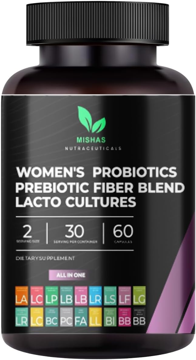 Nutraceuticals Probiotics for Women, 50 Billion CFU - 16 Probiotic Strains with Prebiotic – Supports Vaginal Health, Gut Health and Immune System - Feminine Supplement – 60 Capsules