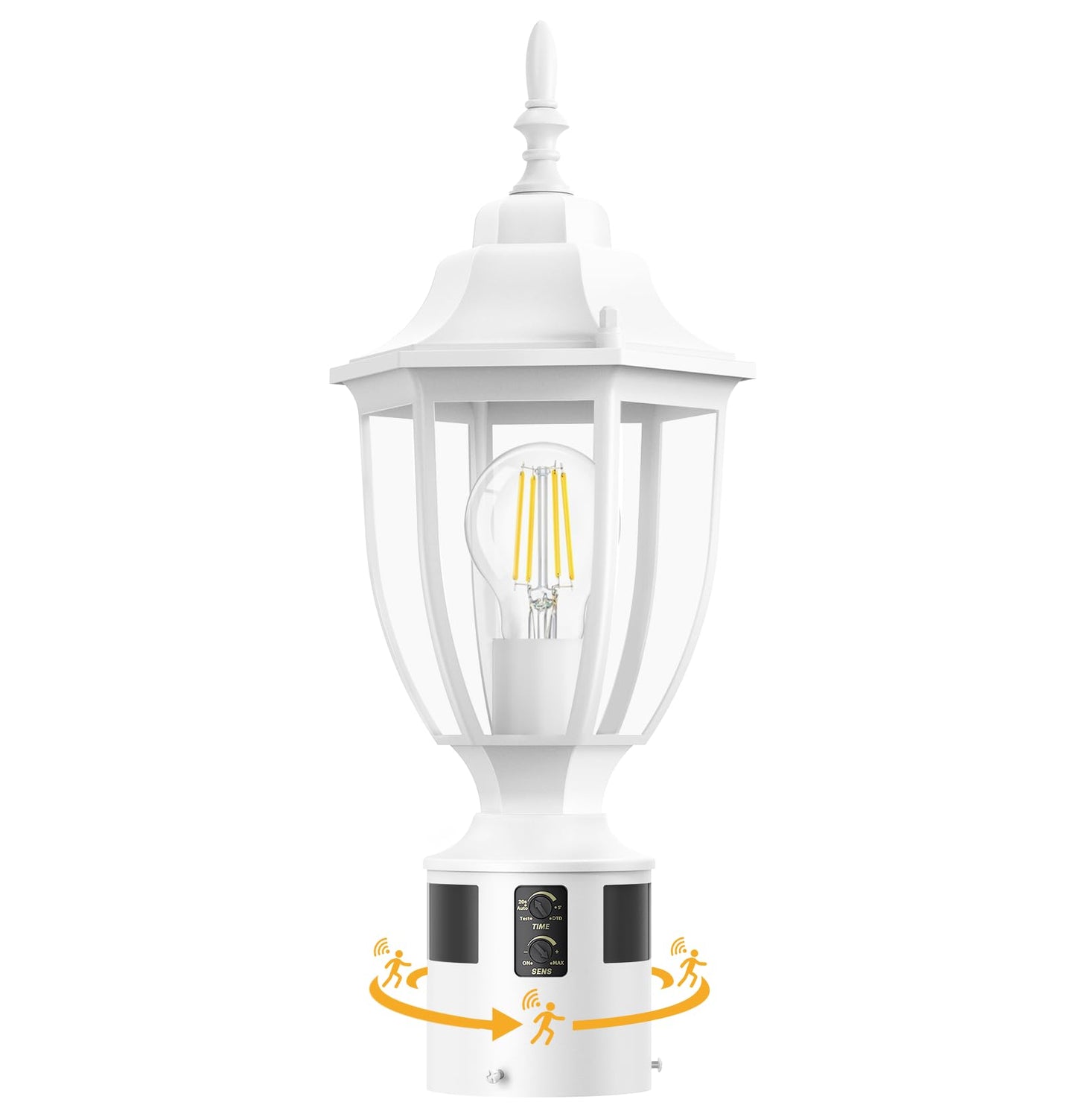 Lamomo Motion Sensor Outdoor Post Lights  Dusk To Dawn Lamp Post Light Fixture  Waterproof Aluminum Lamp Posts Outdoor Lighting Pole Lantern For Yard Patio Pathway Garden  White