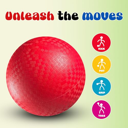 Red & Blue Kickball Set - (9 Inch) with Pump for Toddlers Kids & Adults - Indoor & Outdoor Gym Sports Toys - Fun Playgroun...