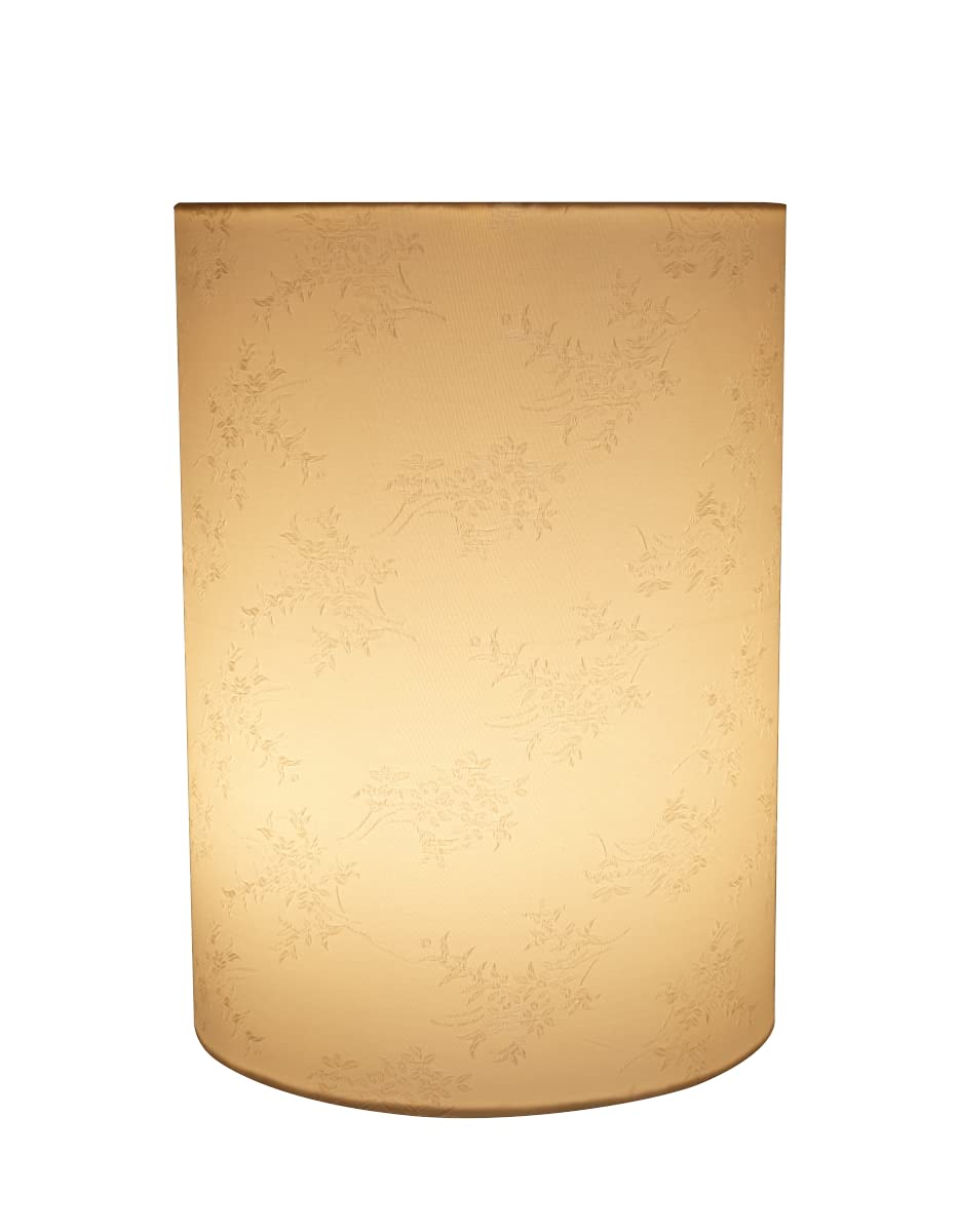 Aspen Creative Drum Lamp Shade, Pearl White, 8inx8inx11in, Model 31026A, Grid Textured Fabric