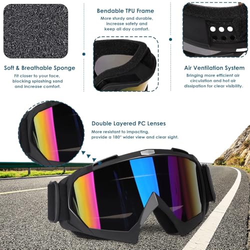 OXG Dirt Bike ATV Motorcycle Goggles, Motorcycle Glasses for Men Motocross Riding Protective Eyewear Ski Goggles