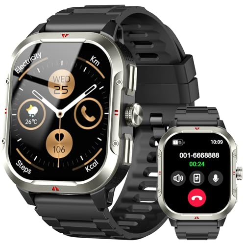Smart Watch for Men Women GPS, Military 2.06" Fitness Tracker with Bluetooth Calling, Smartwatch Heart Rate Sleep SpO2 Ste...