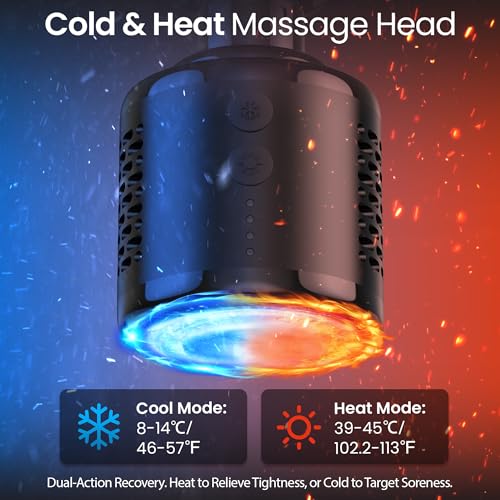 NAPRE 3-in-1 Mini Massage Gun with Heat and Cold,Deep Tissue Back Massage with Detachable Handle for Neck/Body Pain Relie...