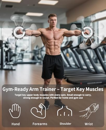 TINRIEF Arm Workout for Men and Women, 360° Hand-Crank Forearm Trainer, Chest Trainer,Shoulders and Arm Muscle Training Fi...