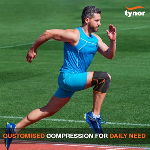 TYNOR Knee Support Brace for Men & Women, Adjustable Knee Compression Sleeve Wrap with Patellar Pad for Running, Knee Pai...