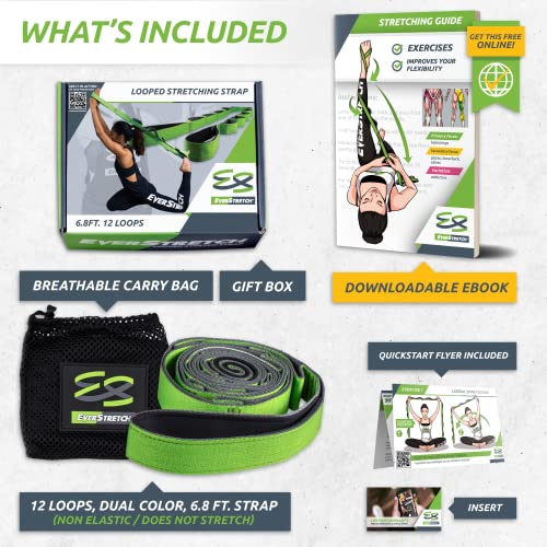 EverStretch Non-Elastic Stretching Strap with Loops - Move Freely with This Looped Stretch Strap Premium Stretch Band for ...