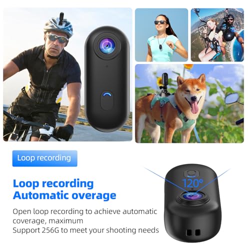 dahocamgo 4K Mini Body Camera, Sports POV Cameras, Portable Body Cam, Thumb Action Camera, Waterproof Wearable Camera, Hel...