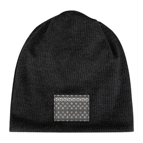 YANYU Grey Tribal Print Lightweight Waffle Pullover Hat Men Women Winter Headwear Outdoor Camping Travel