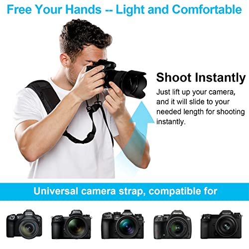 ARVOK Camera Strap - Adjustable Shoulder Strap with Wrist Strap for Nikon Canon Sony Fuji DSLR