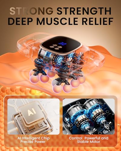 EIWAJKXE 16 Head Massage Gun Deep Tissue, Back Massager with 3 Modes & 30 ntensity Levels, Professional Percussion Muscle ...