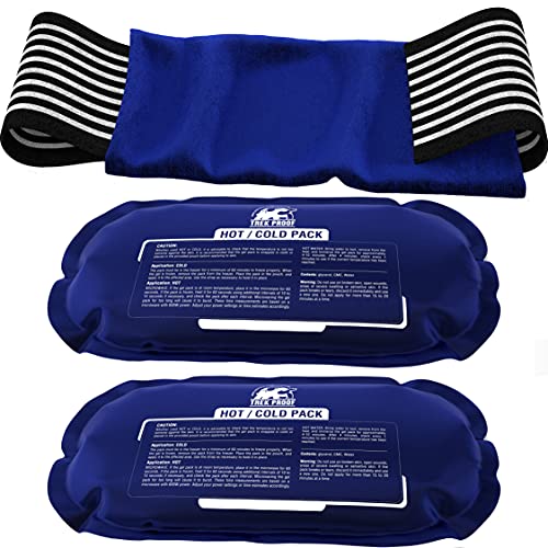 Ice Packs for Injuries Reusable (3-Piece Set) – Hot and Cold Ice Pack Therapy Gel Wrap Support – Supports Recovery, Joint ...