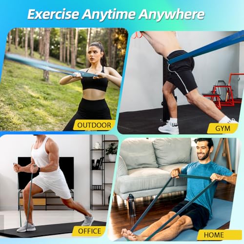WHATAFIT Resistance Bands,Pull Up Assist Bands Set with Handles, Exercise & Workout Bands with Door Anchor for Men & Women...