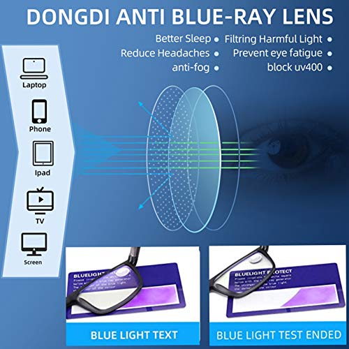 DONGDI Blue Light Blocking Reading Glasses 4 Pack Computer Readers for Women Men,Anti Glare UV Ray Filter Eyeglasses… (4mi...