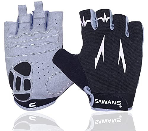 SAWANS Cycling Gloves Half Finger Mountain Road Bike Cycle Gloves Anti Slip Shock Absorbing Padded Breathable MTB Bicycle ...