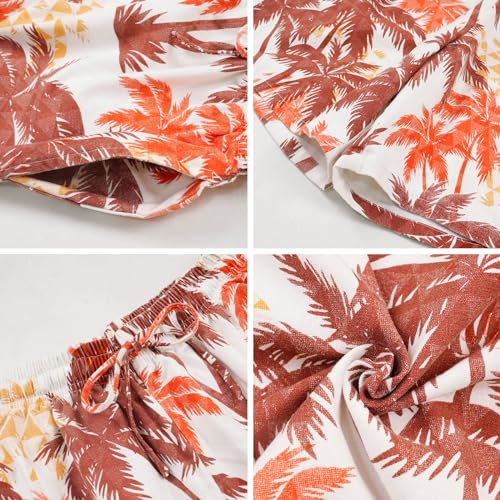 Men's 2 Piece Hawaiian Vacation Outfits Tropical Floral Beach Summer Shorts Sets