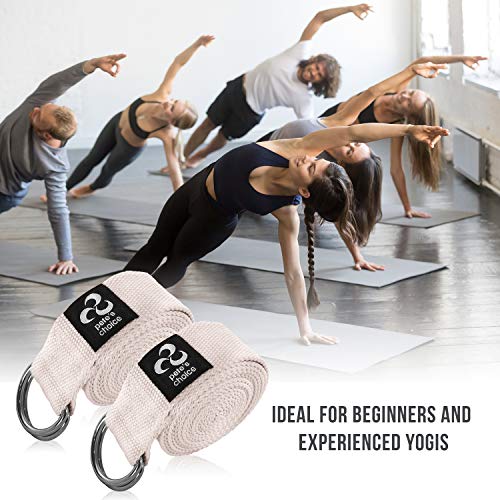 2-PACK or 5-PACK Yoga Exercise Adjustable Straps 8Ft | BONUS eBook | with Durable D-Ring For Pilates & Gym Workouts | Hold...