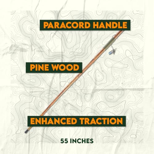 SE Survivor Series Green 12' Paracord Walking/Hiking Stick with 440 lb Pull Capacity, 55" - WS636-55GN