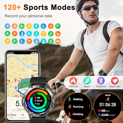 zhizhi Smart Watch for Men Fitness Tracker: Smart Watches for Android Phones iPhone Bluetooth Waterproof Make Answer Call ...