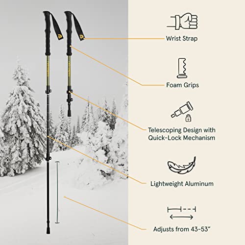 Retrospec Drifter Snowshoes & Trekking Poles Bundle with Adjustable Bindings - Lightweight Aluminum Snow Shoes for Women &...
