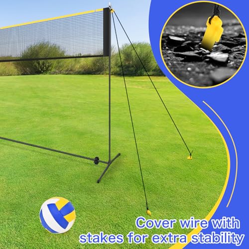 Badminton Pickleball Net, Adjustable Height Portable Badminton Net-2-in-1 Volleyball and Badminton Set, Pickleball Net for...