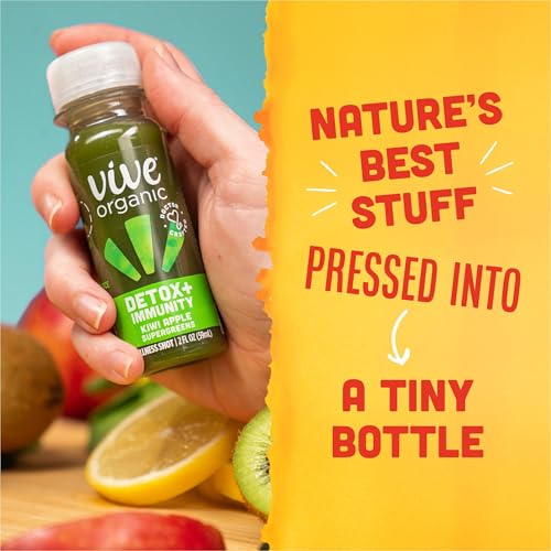 Vive Organic Detox + Immunity Kiwi Apple Wellness Shot, 2 fl oz Bottle