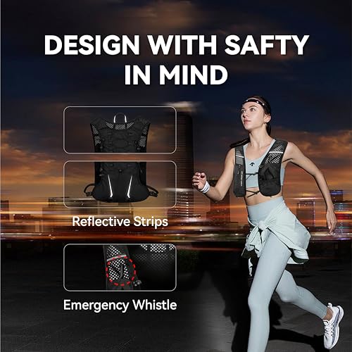 XBT Hydration Pack with 2L Water Bladder – Lightweight Running Vest for Men & Women – Adjustable, Breathable, Reflective H...