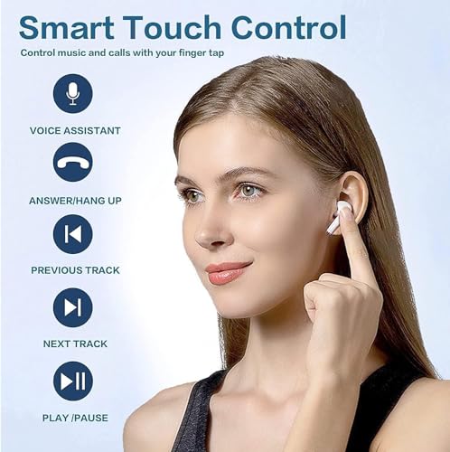 Wireless Earbuds Bluetooth 5.0 Headphones Noise Cancelling Air Buds Pods 3D Stereo Ear pods in-Ear Ear Buds with Deep Bass...