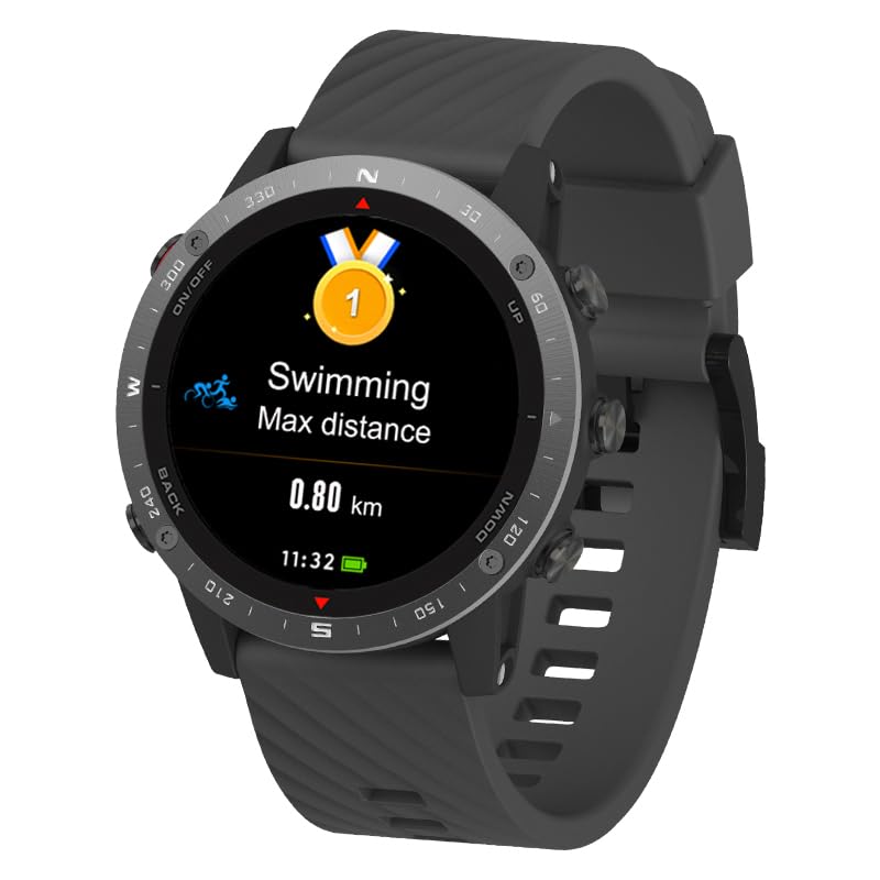 SUNROAD G5 Pro GPS Sports Watch AMOLED Health and Fitness Tracker Running Swimming Climbing Hiking Route Navigation Men Wr...