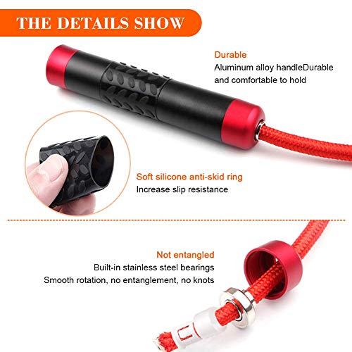 Redify Weighted Jump Rope for Workout Fitness(1LB), Tangle-Free Ball Bearing Rapid Speed Skipping Rope for MMA Boxing Weig...