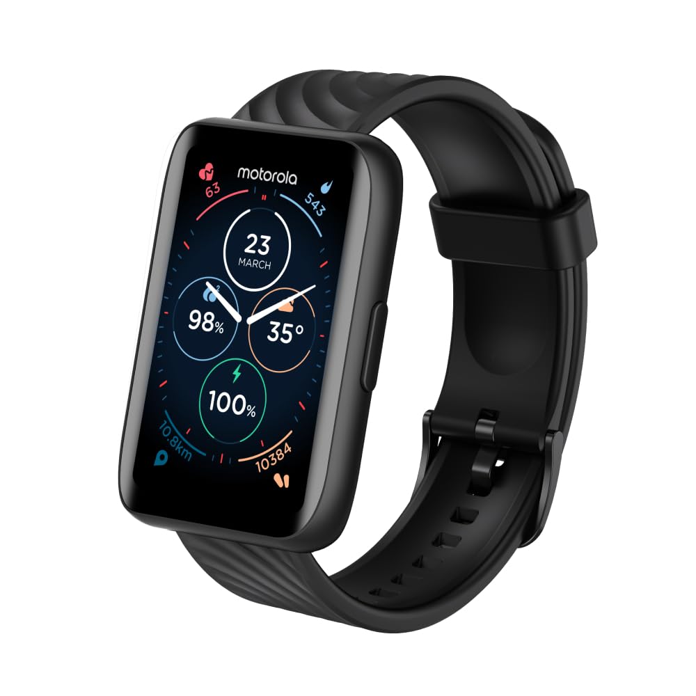 Motorola Moto 40 Bluetooth Smartwatch -10 Days Battery Life, Google Fit Integration, 1.5 Crystal Clear Display, Heart Tracking