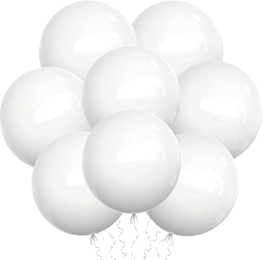 White Balloons Latex Party Balloons - 20 Pack 18 Inch Big White Thicker Balloons Large Round Helium Balloons for Baby Show...