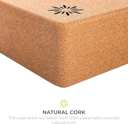 Sunshine Yoga 4" Cork Yoga Block, 6 and 4 Pack Bulk Yoga Blocks, Firm and Supportive Yoga Brick, Balance Exercise Block fo...