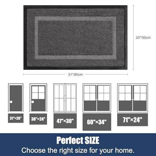 Front Door Mat Outside Entrance Indoor Doormat, 31" x 20" Outdoor Mats for Patio Waterproof, Outdoor Door Mats for Outside...
