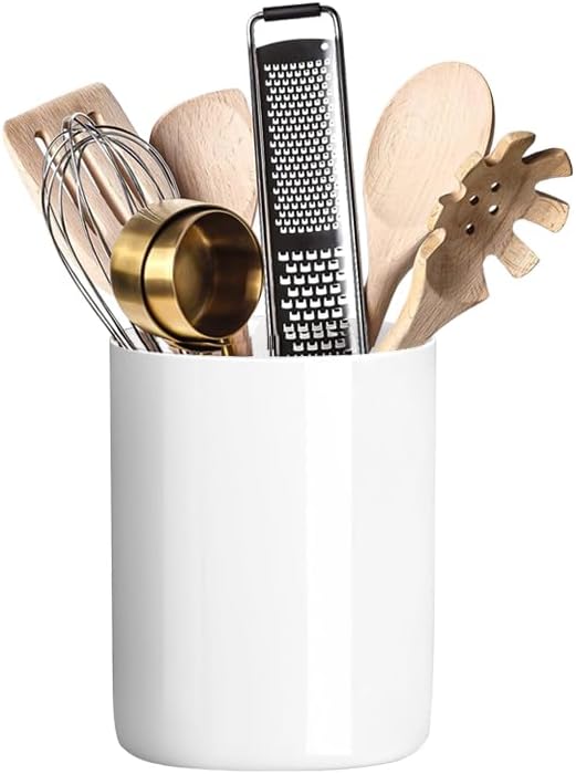 Flatware Holder for Buffet Table,Kitchen Decor Accessories Cutlery Holder,White Ceramic(4.33*5.12inch)