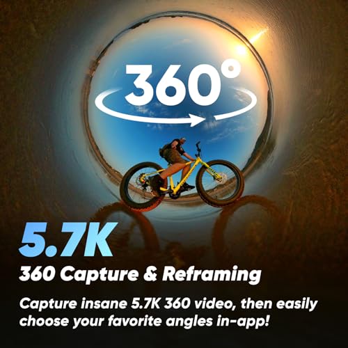 Insta360 X3 - Waterproof 360 Action Camera with 1/2" 48MP Sensors, 5.7K 360 Active HDR Video, 72MP 360 Photo, 4K Single-Le...
