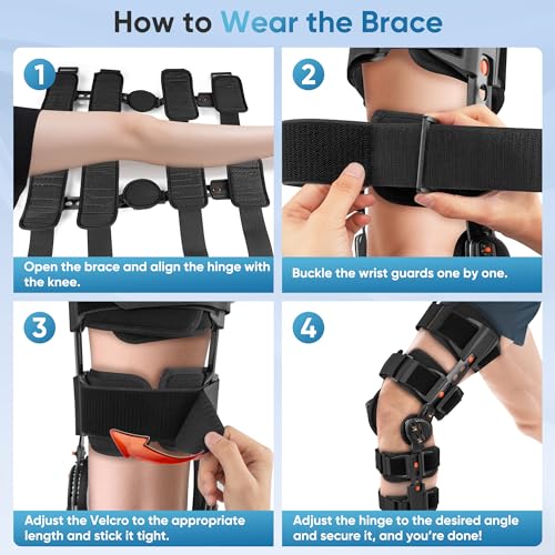Dnogjo Hinged Knee Brace for Women&Men, Knee Brace with Side Stabilizers Provides Elastic Support, Knee brace for Meniscus...