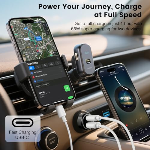 GPS Tracker for Vehicles, Tracking Devices for Cars Hidden, Undetectable GPS Tracker for Car with High-Speed 65W Dual Port...