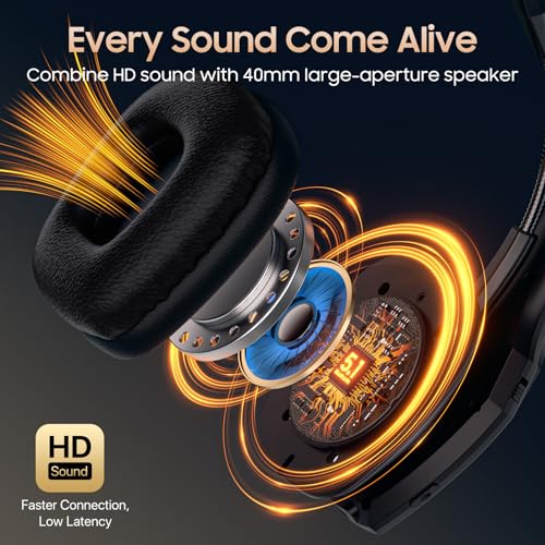 Trucker Bluetooth Headset, Wireless Headset with Mic, Bluetooth Headsets with Dual Noise Cancelling Microphone & Mute Butt...
