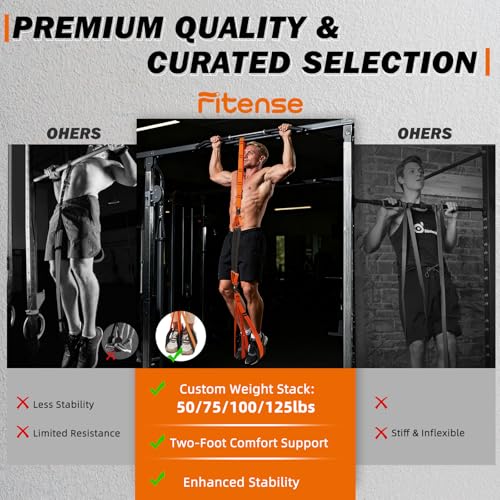 Pull Up Assistance Bands, 350lbs Heavy Duty Resistance Band for Pull Up, 4 Pull Up Bands with Two Foots Fabric Feet/Knee R...