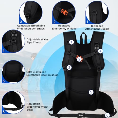 Insulated Hydration Backpack with 3L Water Bladder - 18L Leak-Proof Hiking Daypack, Lightweight Water Backpack for Men & W...