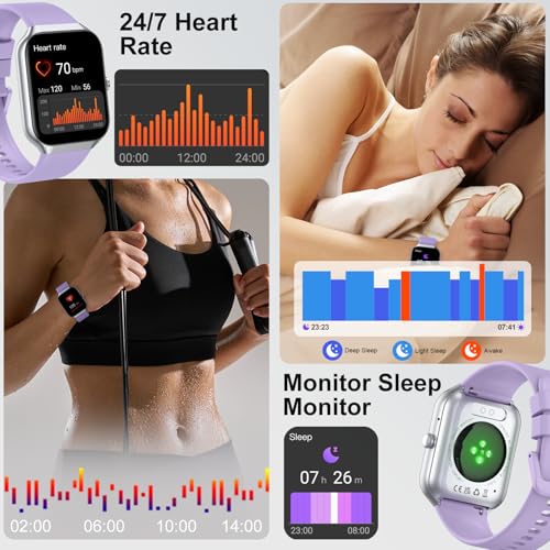 Smart Watch (Answer/Make Calls), 1.96" HD Screen SmartWatch for Men Women 113+ Sport Modes, Fitness Activity Tracker Heart...