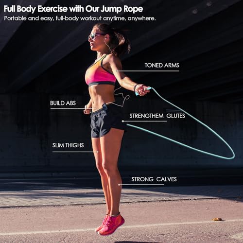 POCFOINY 2 Pack Jump Rope for Fitness, Speed Rope Skipping Rope for Men, Kids and Women, Jumping Rope for Workout, Tangle-...