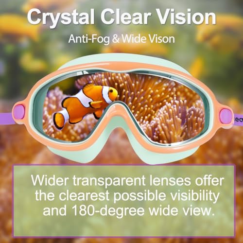 Seago Kids Goggles for Swimming 2 Pack No Leaking Anti-Fog with Wide View UV Protection Crystal Clear Watertight Swim Gogg...
