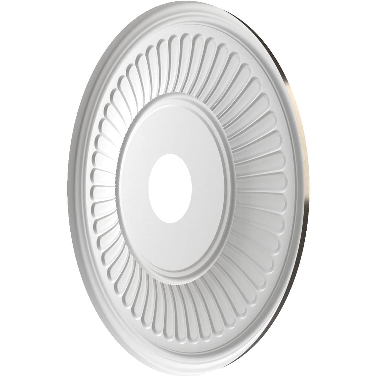 Ekena Millwork Cmp19Becch Berkshire Thermoformed Pvc Ceiling Medallion (Fits Canopies Up To 8 3/8), 19Od X 3 1/2Id X 1P, Metalli
