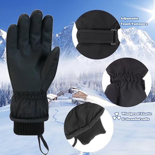 Bawnhaw Winter Warm Gloves Men Women Cold Weather Water-Repellent Windproof Touchscreen Anti-Slip Snowboard Snow Ski Gloves
