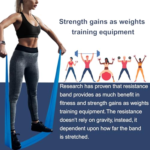 A AZURELIFE Resistance Bands,Professional Long Non-Latex Elastic Stretch Bands,Exercise Bands for Physical Therapy, Yoga, ...